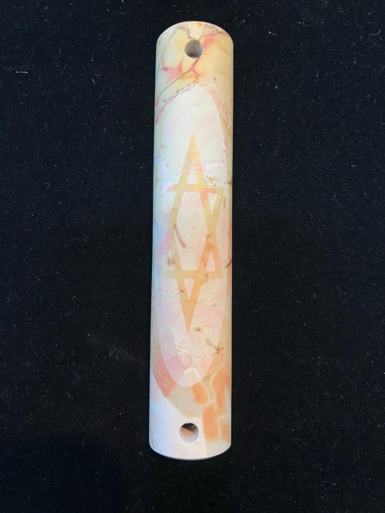 Jerusalem Stone Star of David Mezuzah